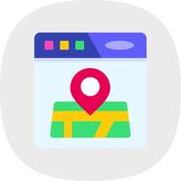 Location Flat Curve Icon vector