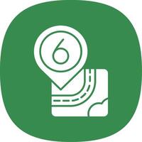 Six Glyph Curve Icon vector