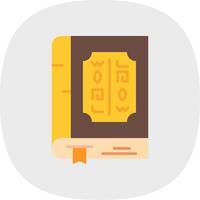 libro plano curva icono vector