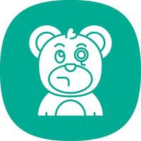 Monocle Glyph Curve Icon vector