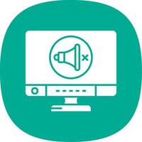 Mute Glyph Curve Icon vector