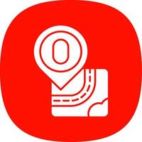 Zero Glyph Curve Icon vector