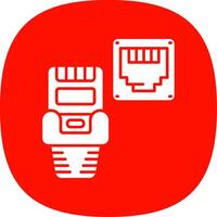 Ethernet Glyph Curve Icon vector