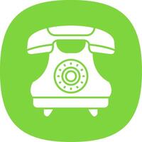 Telephone Glyph Curve Icon vector