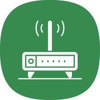 Modem Glyph Curve Icon vector