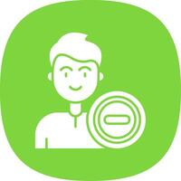 Stop Glyph Curve Icon vector