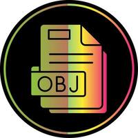 obj glifo debido color icono vector