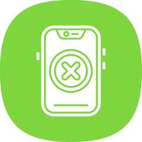 Cancel Glyph Curve Icon vector