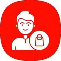 Shopping Glyph Curve Icon vector
