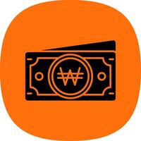 Won Glyph Curve Icon vector