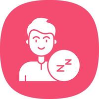 Sleep Glyph Curve Icon vector