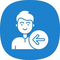Back Glyph Curve Icon vector