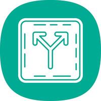 Split Glyph Curve Icon vector