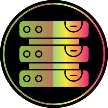 base de datos glifo debido color icono vector