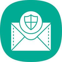 Security Glyph Curve Icon vector