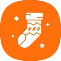 Sock Glyph Curve Icon vector