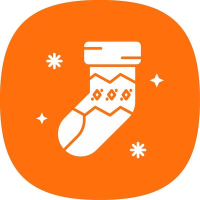 Sock Glyph Curve Icon