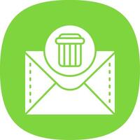 Dustbin Glyph Curve Icon vector