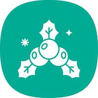 Mistletoe Glyph Curve Icon vector