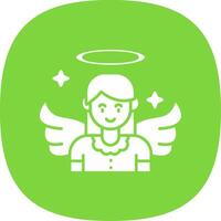 Angel Glyph Curve Icon vector