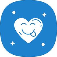 Tongue Glyph Curve Icon vector
