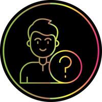 Question Line Gradient Due Color Icon vector