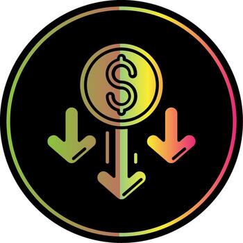 Decrease Glyph Due Color Icon vector