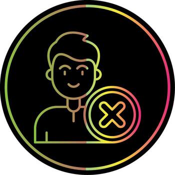 Cancel Line Gradient Due Color Icon vector