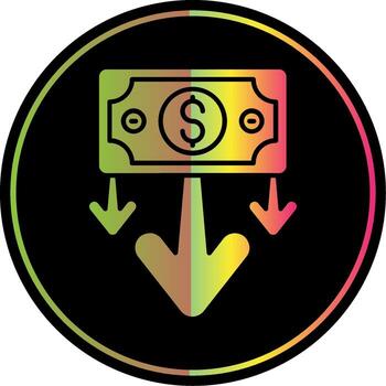Decrease Glyph Due Color Icon vector