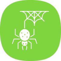 Spider Glyph Curve Icon vector