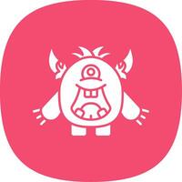 Monster Glyph Curve Icon vector