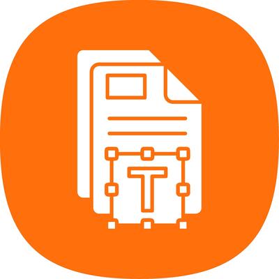 Text Glyph Curve Icon