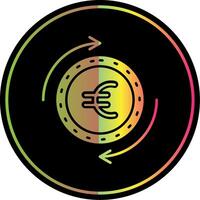 euro glifo debido color icono vector