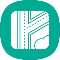 Road Glyph Curve Icon vector