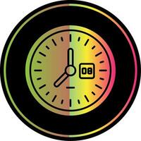 reloj glifo debido color icono vector