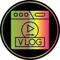 vlog glifo debido color icono vector