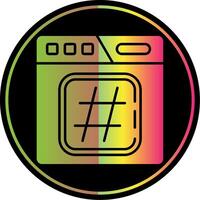 Hashtag Glyph Due Color Icon vector