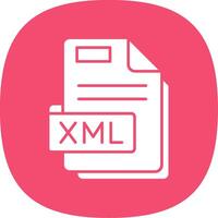 Xml Glyph Curve Icon vector