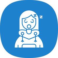 Sleep Glyph Curve Icon vector