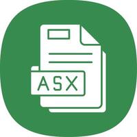 Asx Glyph Curve Icon vector