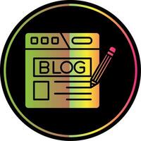 Blog glifo debido color icono vector