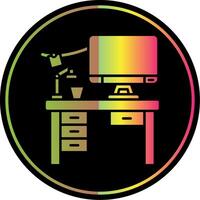 espacio de trabajo glifo debido color icono vector