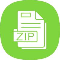 Zip Glyph Curve Icon vector