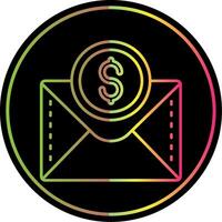Dollar Line Gradient Due Color Icon vector