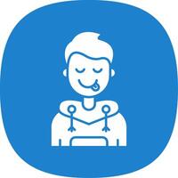 Tongue Glyph Curve Icon vector