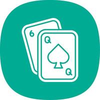 Poker Glyph Curve Icon vector