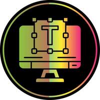Typography Glyph Due Color Icon vector