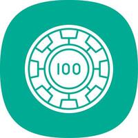 Chip Glyph Curve Icon vector