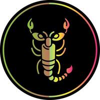 escorpión glifo debido color icono vector