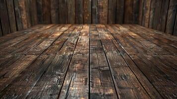 AI generated vintage brown wooden planks interior photo